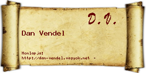 Dan Vendel névjegykártya